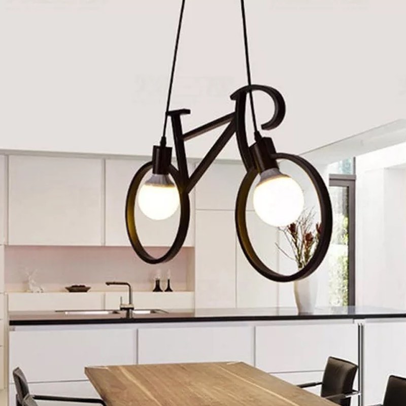 Bicycle-Shaped Pendant Light