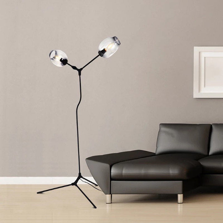 Modern Floor Lamp with Two Adjustable Heads