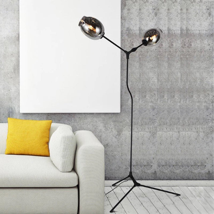 Modern Floor Lamp with Two Adjustable Heads