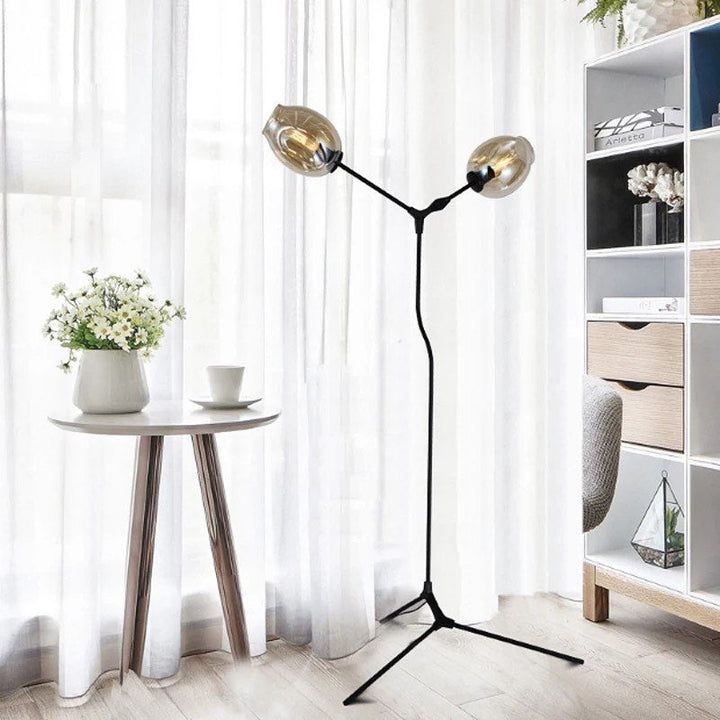 Modern Floor Lamp with Two Adjustable Heads