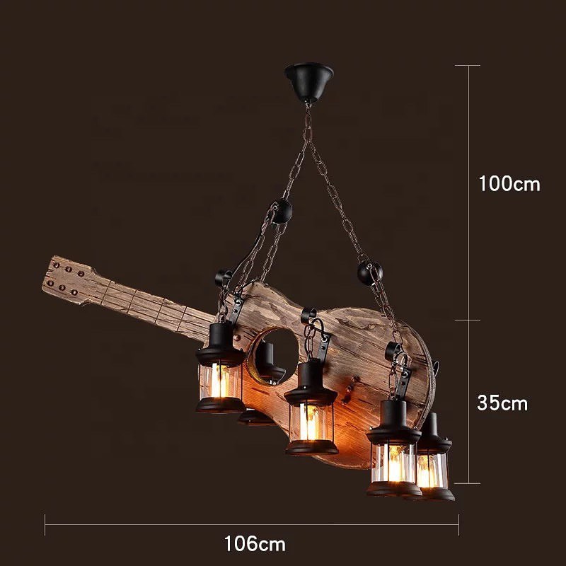Rustic Guitar-Inspired Chandelier