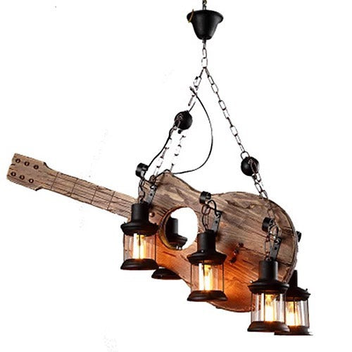 Rustic Guitar-Inspired Chandelier