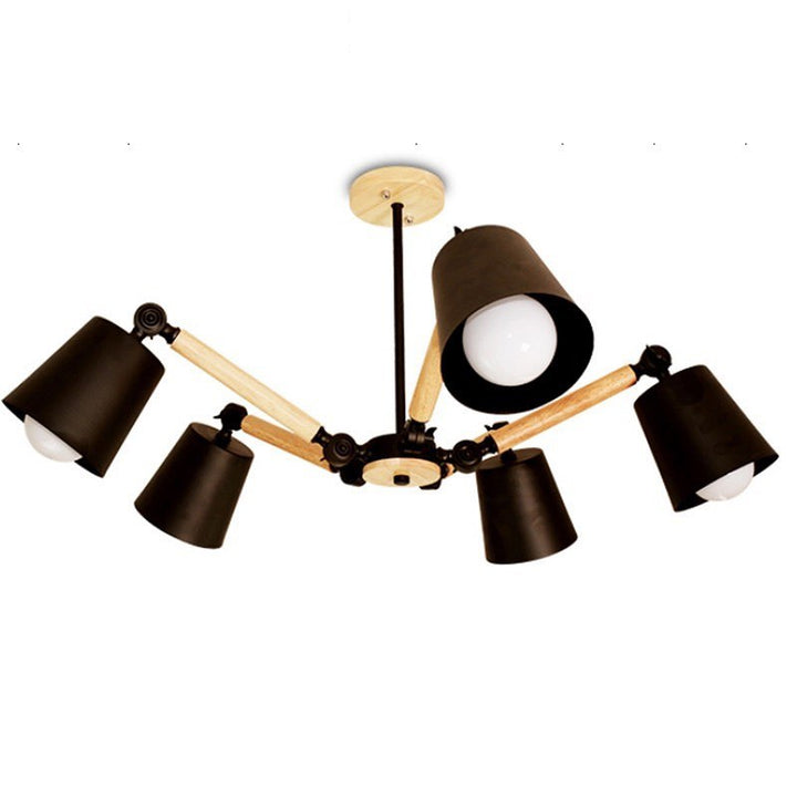 Modern Chandelier with Wooden Finish