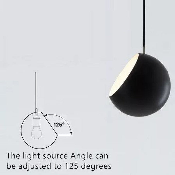 Pendant Lights with Black Half-Sphere Design