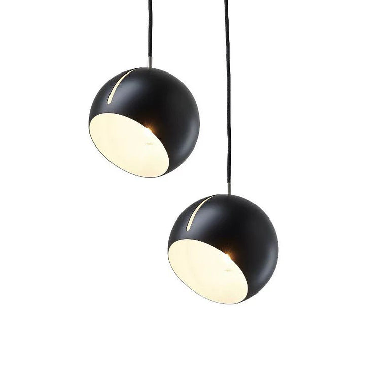 Pendant Lights with Black Half-Sphere Design