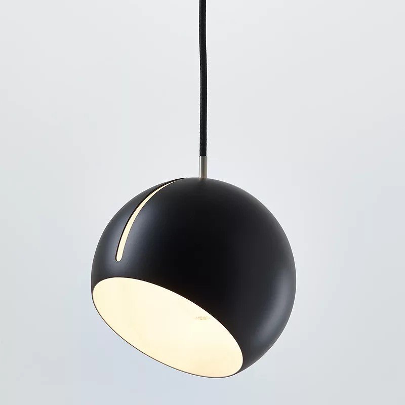 Pendant Lights with Black Half-Sphere Design