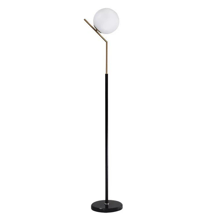 Modern Floor Lamp with Spherical Light and Black Base