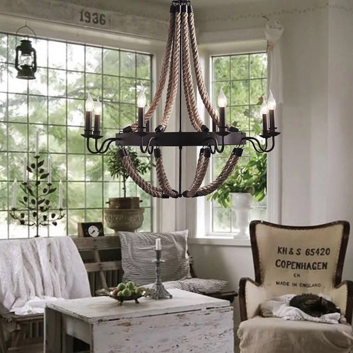 Rustic Rope Chandelier