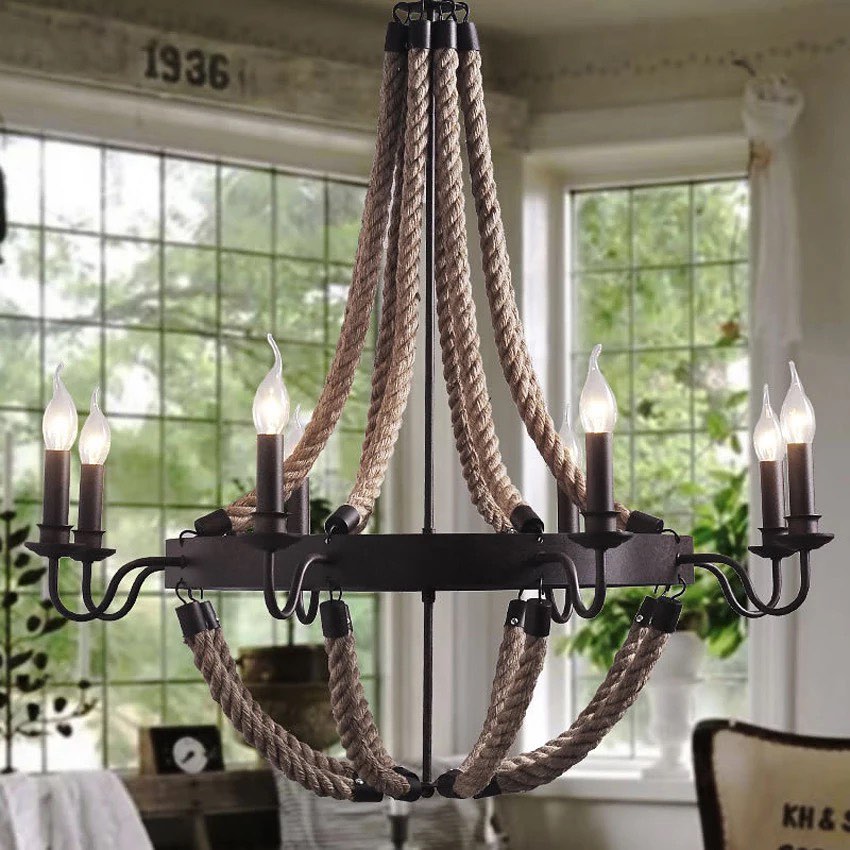 Rustic Rope Chandelier