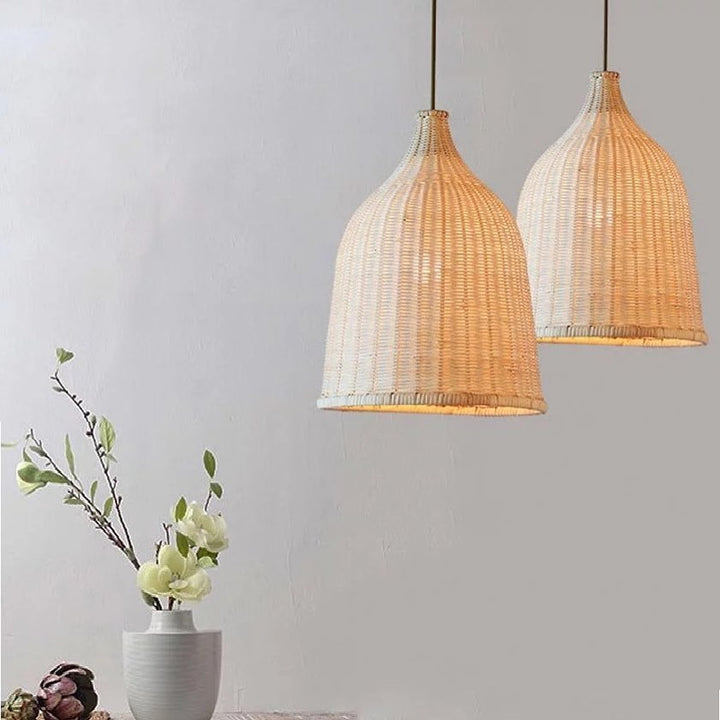 Rustic Woven Rattan Pendant Light