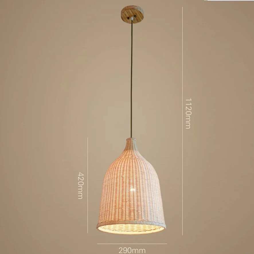 Rustic Woven Rattan Pendant LightNatural woven rattan pendant light th ...