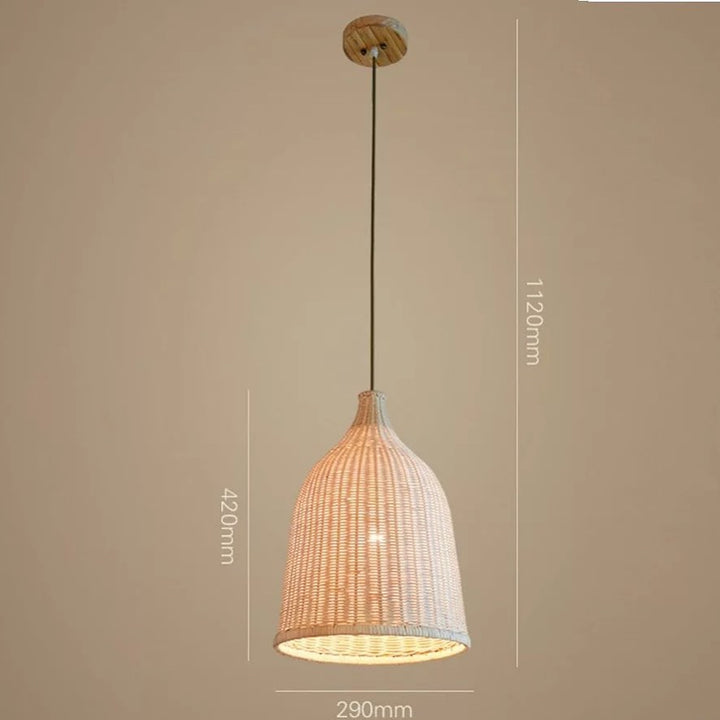 Rustic Woven Rattan Pendant Light