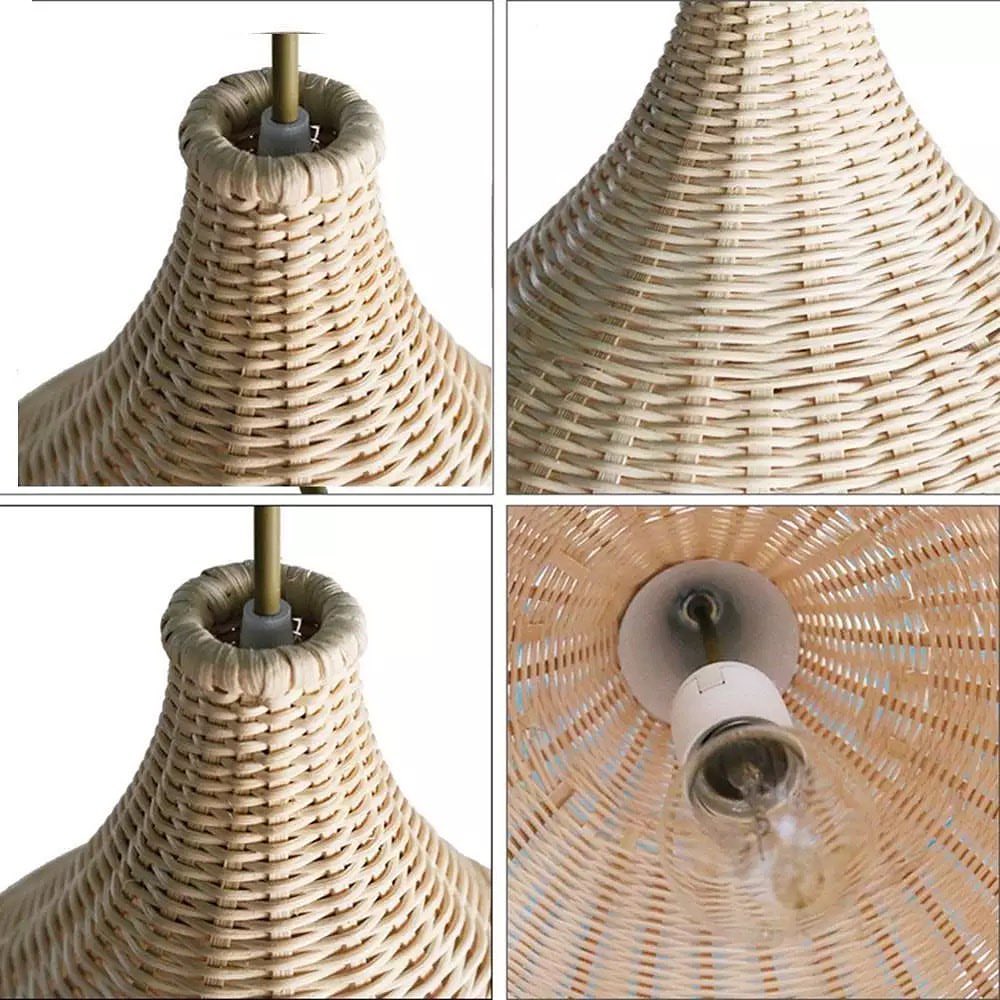 Rustic Woven Rattan Pendant Light