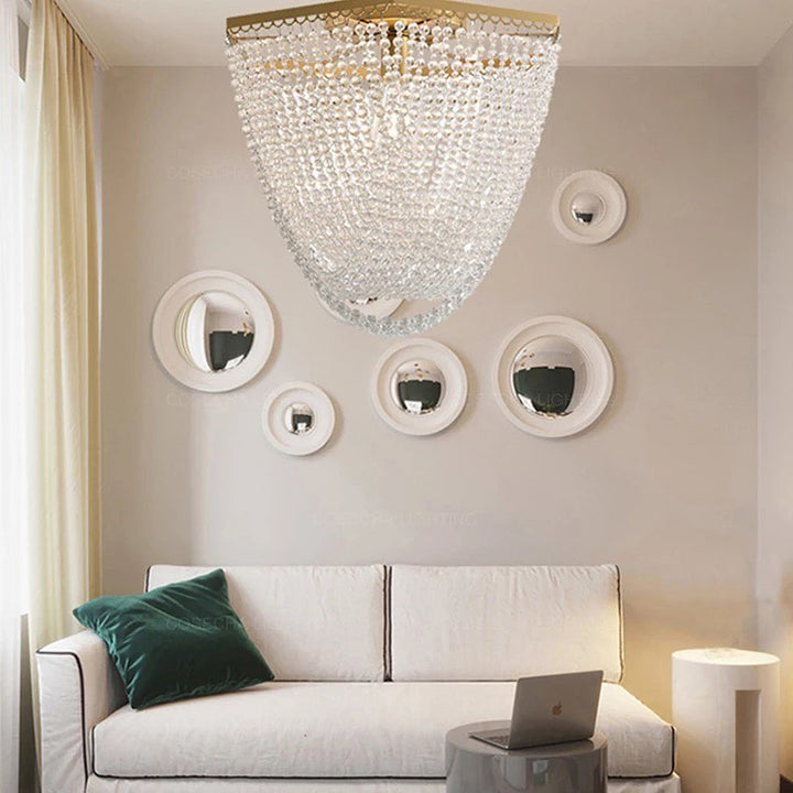 Elegant Crystal Ceiling Light with Gold Accents