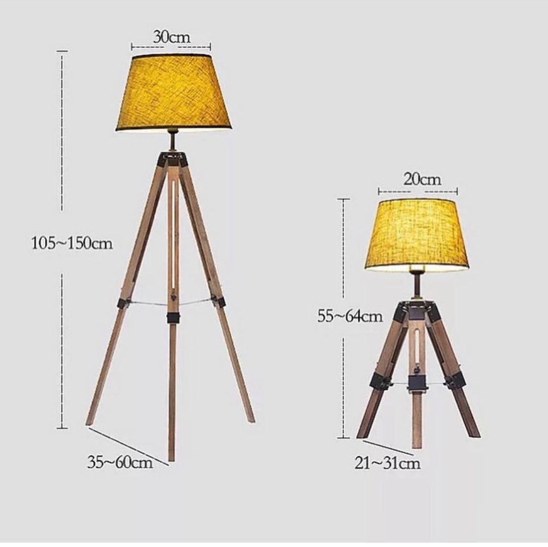 Tripod Table/Floor Lamp with Black Shade