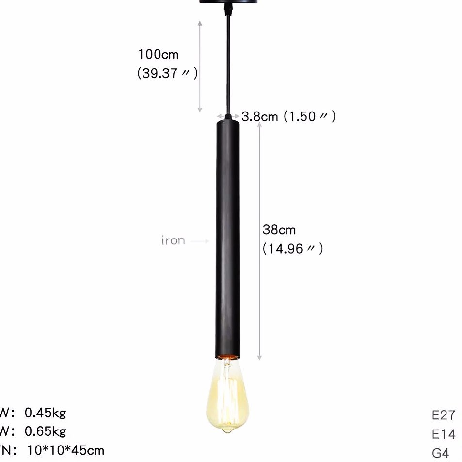 Minimalist Black Pendant Light with Cylindrical Design