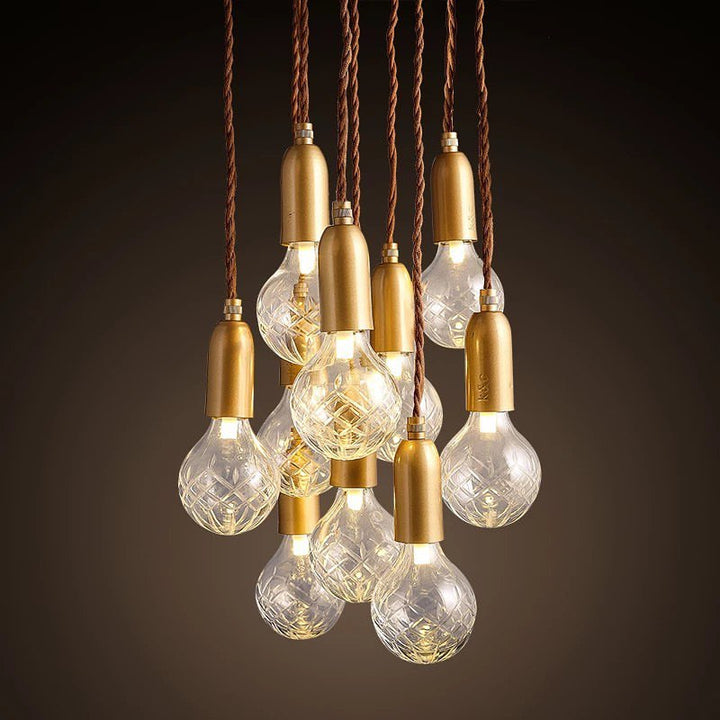 Cluster Pendant Light with Gold Accents