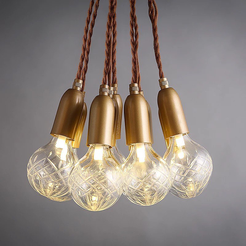 Cluster Pendant Light with Gold Accents