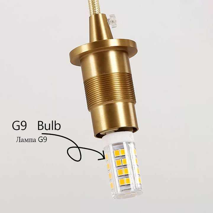 Modern Crystal Pendant Chandelier with Gold Accents