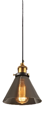 Modern Smoky Glass Pendant Lights with Gold Accents