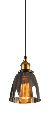 Modern Smoky Glass Pendant Lights with Gold Accents