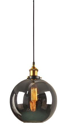 Modern Smoky Glass Pendant Lights with Gold Accents