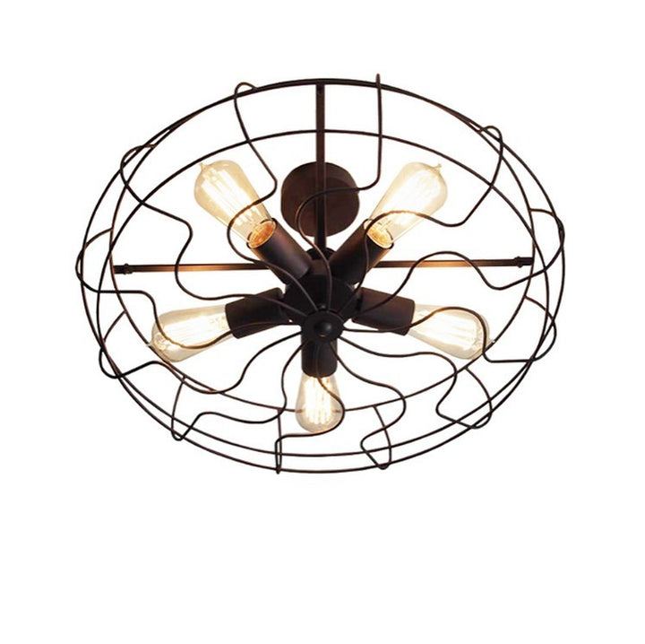 Industrial Cage-Style Ceiling Light