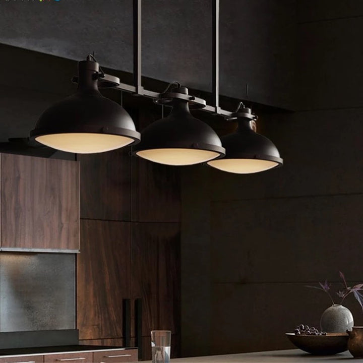 Industrial White Kitchen Island Pendant Lights with Dome Shades