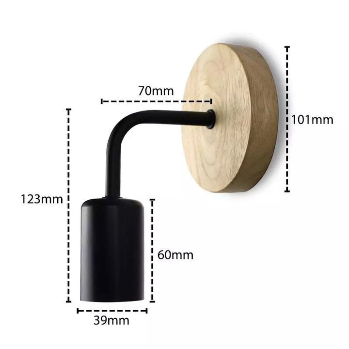 Modern Wall-Mounted Light with Wooden Base