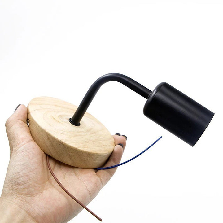 Modern Wall-Mounted Light with Wooden Base