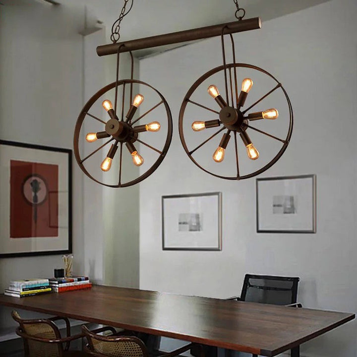 Industrial Wheel Design Pendant Light