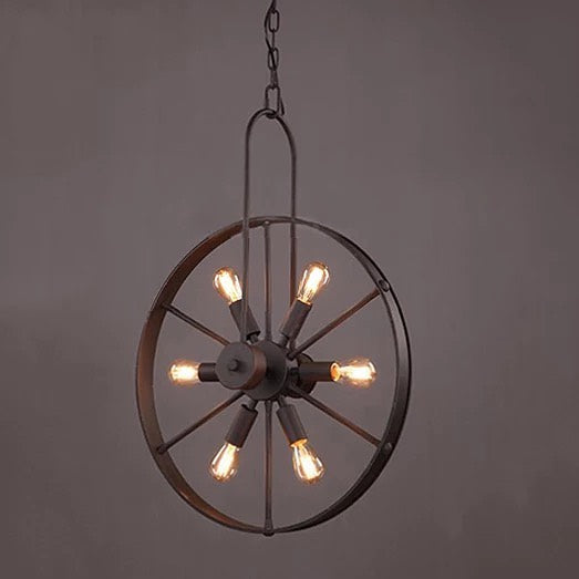 Industrial Wheel Design Pendant Light