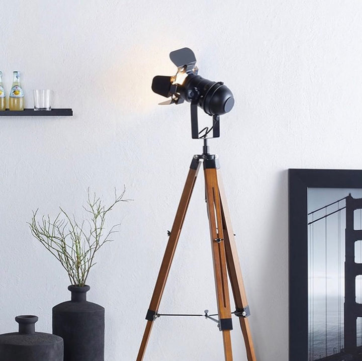 Industrial Tripod Floor Lamp with Studio Design