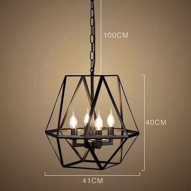 Industrial Geometric Cage Chandelier