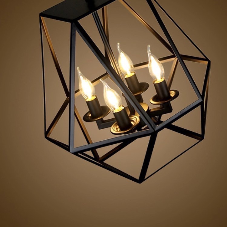 Industrial Geometric Cage Chandelier