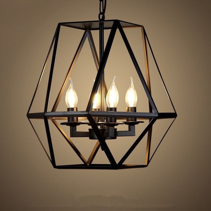 Industrial Geometric Cage Chandelier