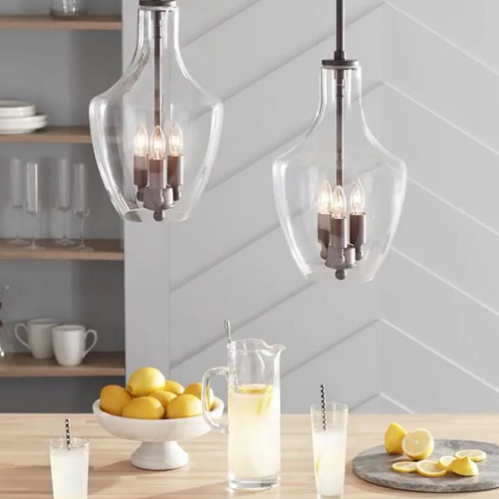 Modern Pendant Lighting with Clear Glass Shades