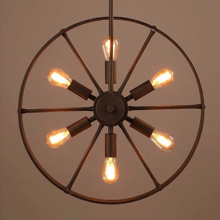 Industrial Wheel Pendant Light