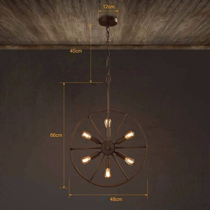 Industrial Wheel Pendant Light