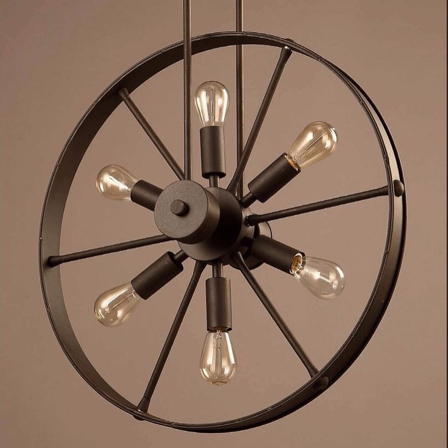 Industrial Wheel Pendant Light