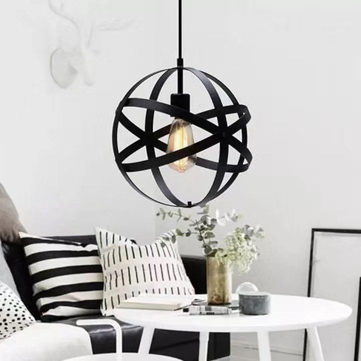 Modern Pendant Lights with Black Orbital Design