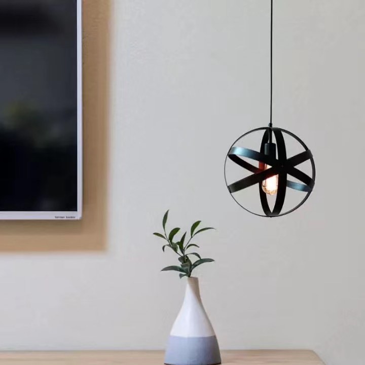 Modern Pendant Lights with Black Orbital Design