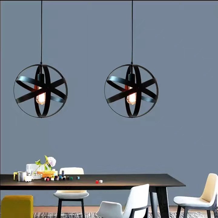 Modern Pendant Lights with Black Orbital Design