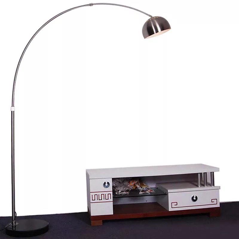 Modern Arc Floor Lamp with Metallic Finish