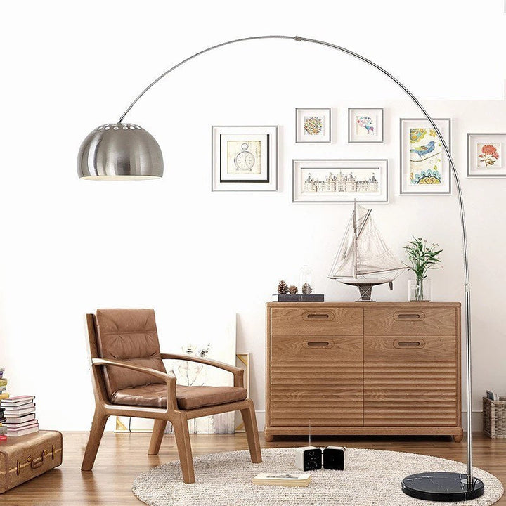 Modern Arc Floor Lamp with Metallic Finish