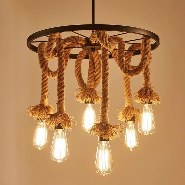 Rustic Rope Chandelier