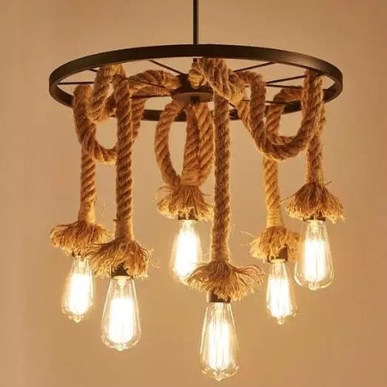 Rustic Rope Chandelier