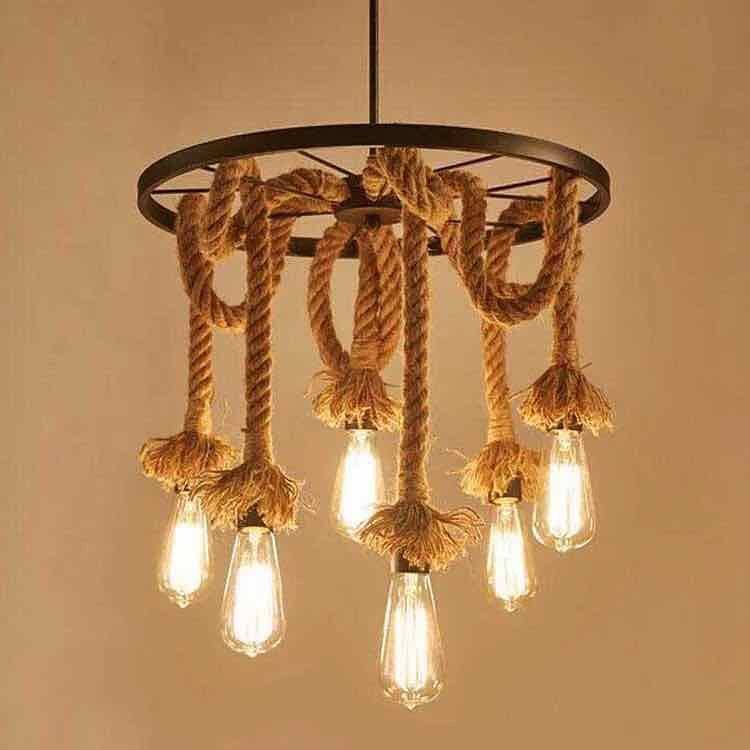 Rustic Rope Chandelier