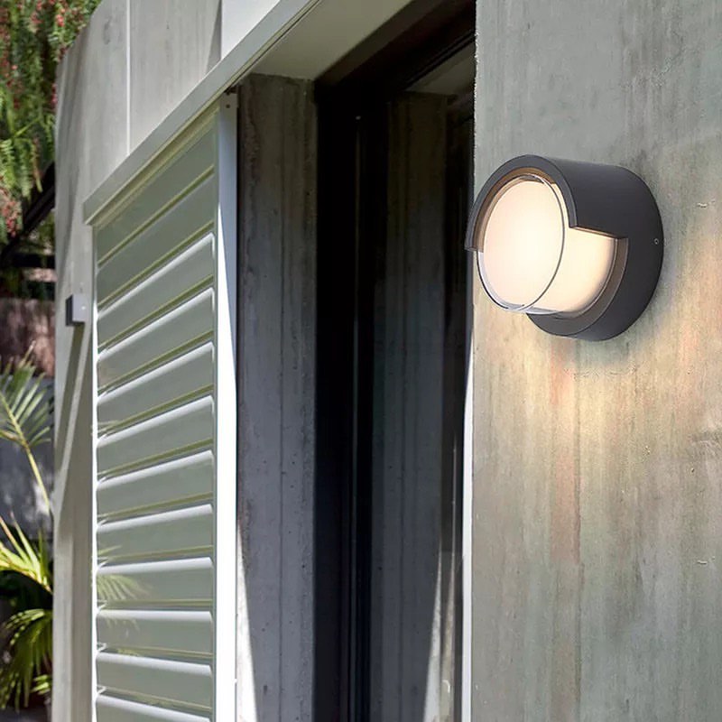 Outdoor Round Wall Light with Modern LED Design