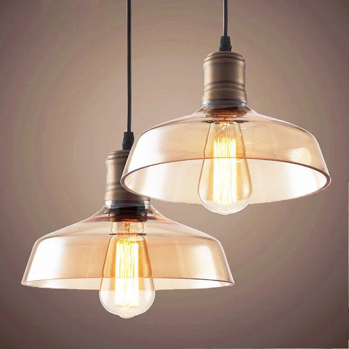 Amber Glass Pendant Light